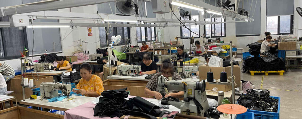 中国の縫製工場